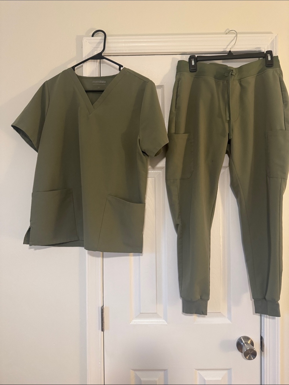Olive Green women’s Cargo Jogger Pants -mandala